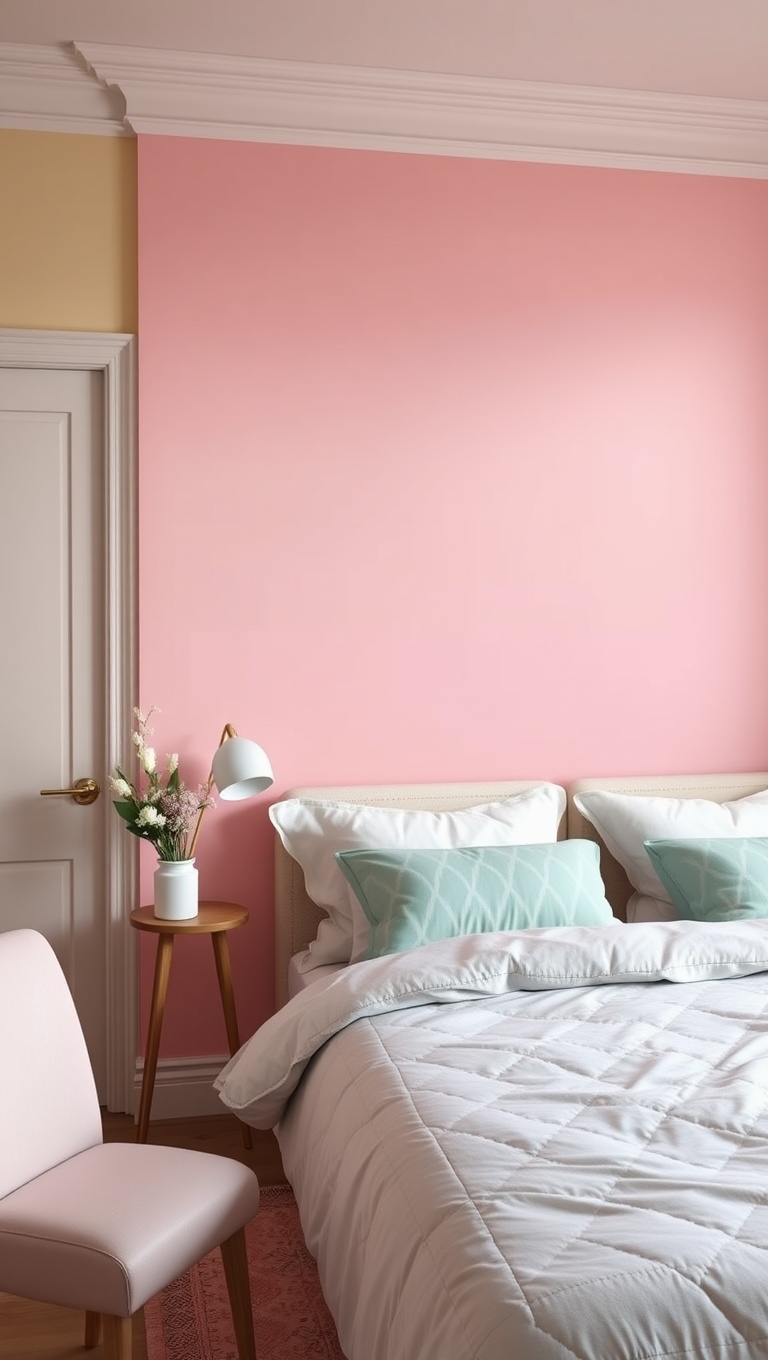 20 Dreamy Ideas for Pastel Color Bedrooms - 6. Pastel Rainbow: A Colorful Accent Wall