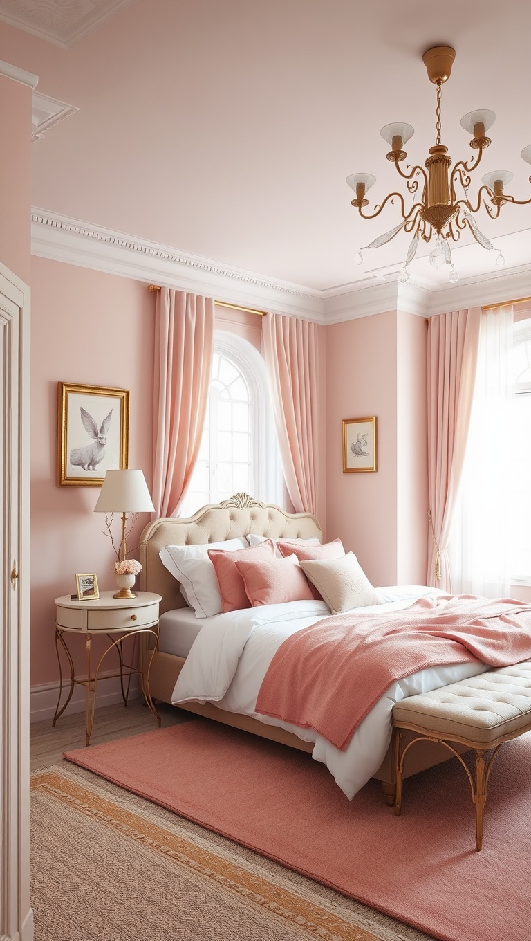 20 Dreamy Ideas for Pastel Color Bedrooms - 2. Blush Pink Elegance: Soft and Feminine Touches