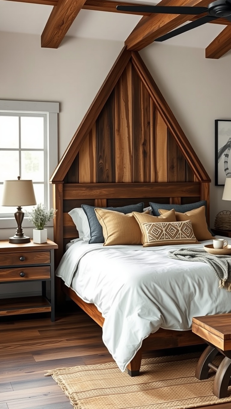 20 Charming Ideas to Create Your Rustic Farmhouse Bedroom - 5. Incorporate Reclaimed Wood Accents