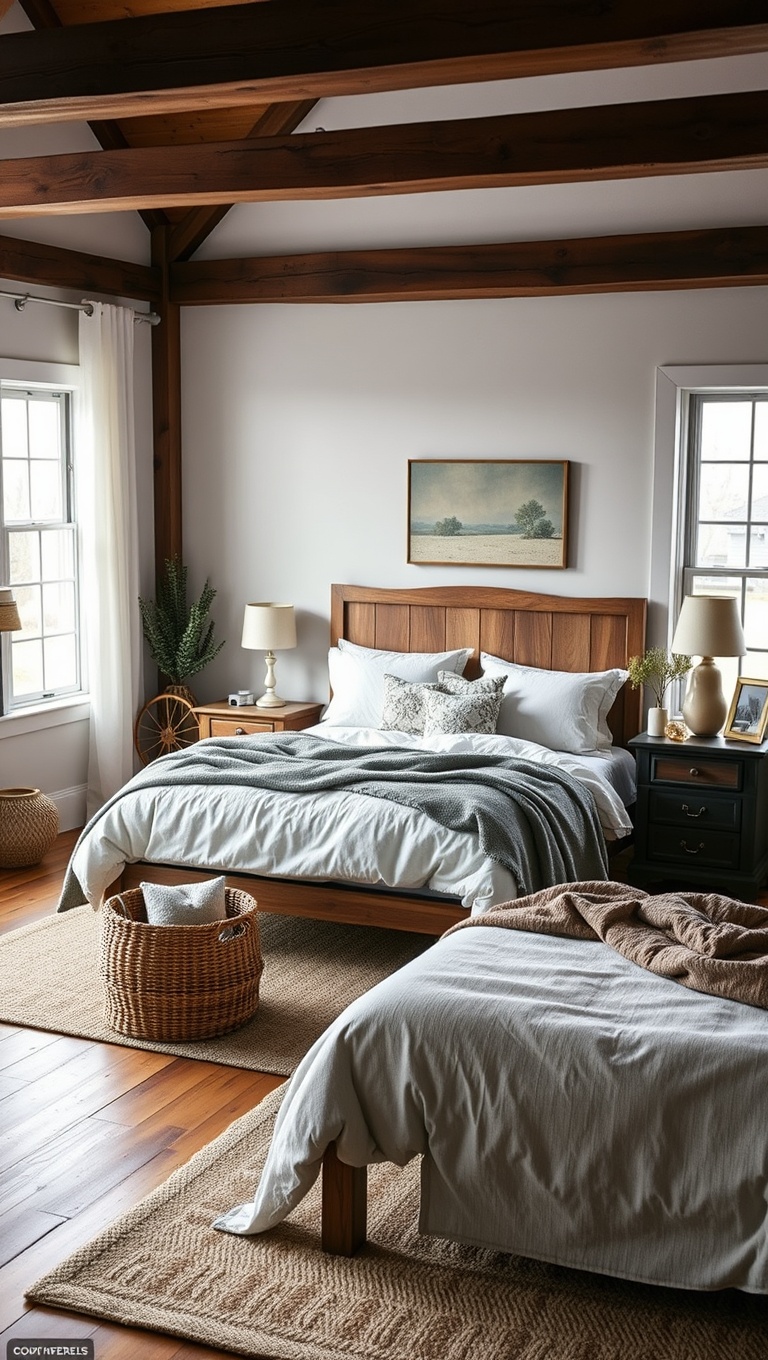 20 Charming Ideas to Create Your Rustic Farmhouse Bedroom - Choose a Cozy, Neutral Color Palette