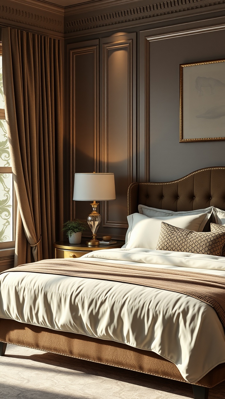 20 Timeless Ideas for a Classic Bedroom Makeover - 20. Finish with a Touch of Gold or Silver Accents