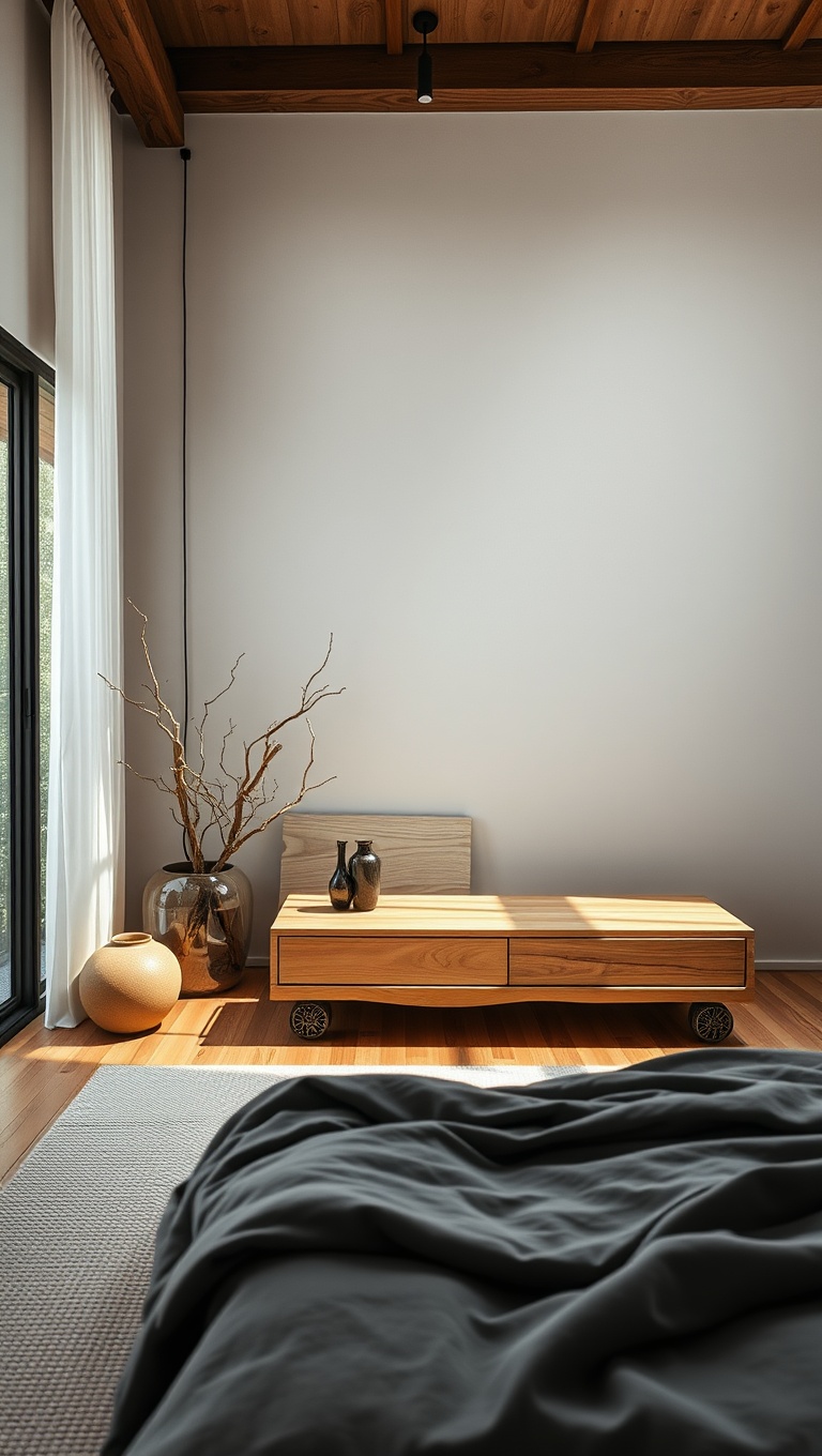 20 Soothing Ideas for Your Perfect Zen Bedroom - 17. Use Reclaimed Wood Furniture