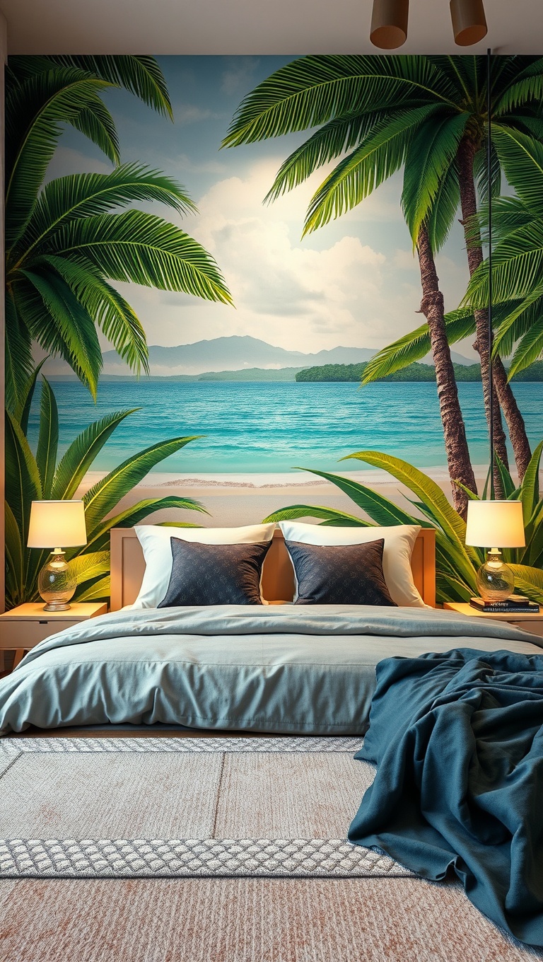 20 Tropical Paradise Bedroom Ideas to Bring the Beach Home - DIY Wall Murals: Paint Your Paradise