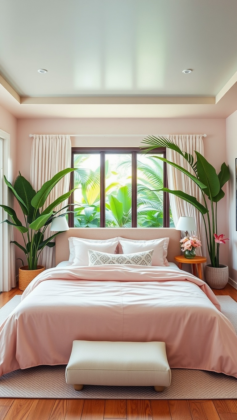 20 Tropical Paradise Bedroom Ideas to Bring the Beach Home - 4. Soft Pastels: Embrace Gentle Colors