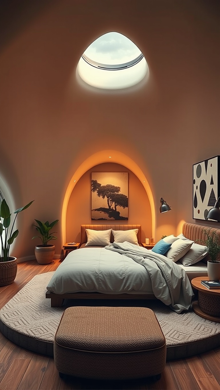 20 Fun and Fabulous Ideas for Unique Shaped Bedrooms - 14. The Open Concept Oasis