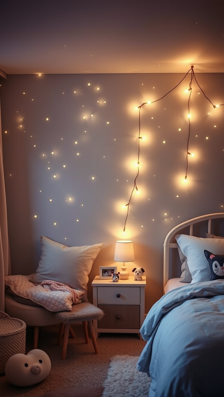20 Whimsical Ideas to Transform Your Child's Bedroom into a Magical Retreat - 18. Nature-Inspired Lighting: Twinkling Stars and Fairy Lights