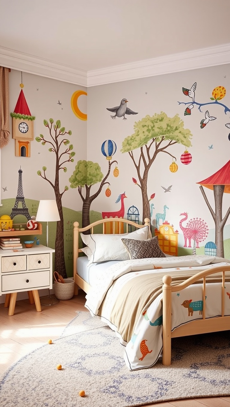 20 Whimsical Ideas to Transform Your Child's Bedroom into a Magical Retreat - 17. Whimsical Wall Murals: Bring Stories to Life